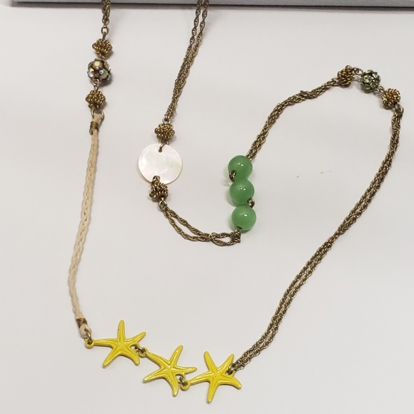 J Crew Summer Time Ocean Theme Jade Starfish Necklace - Picture 13 of 14